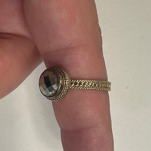 ANNA BECK 18 K GOLD PLATED
STERLING SILVER PYRITE RING SIZE 7-7.5 - Picture 8 of 11